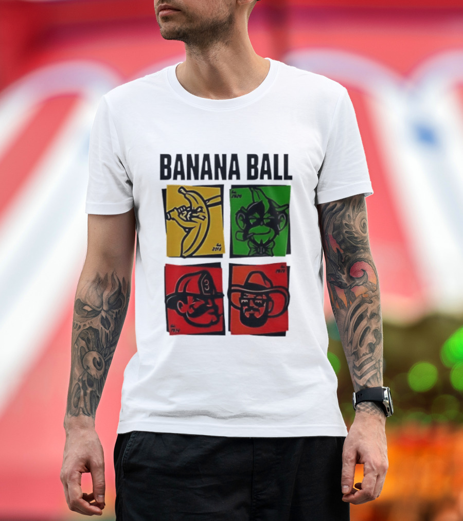 Savannah Bananas Baseball Banana Ball Colorful Character Blocks T-Shirt