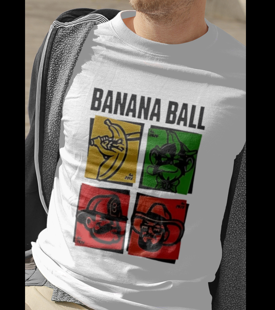 Savannah Bananas Baseball Banana Ball Colorful Character Blocks T-Shirt