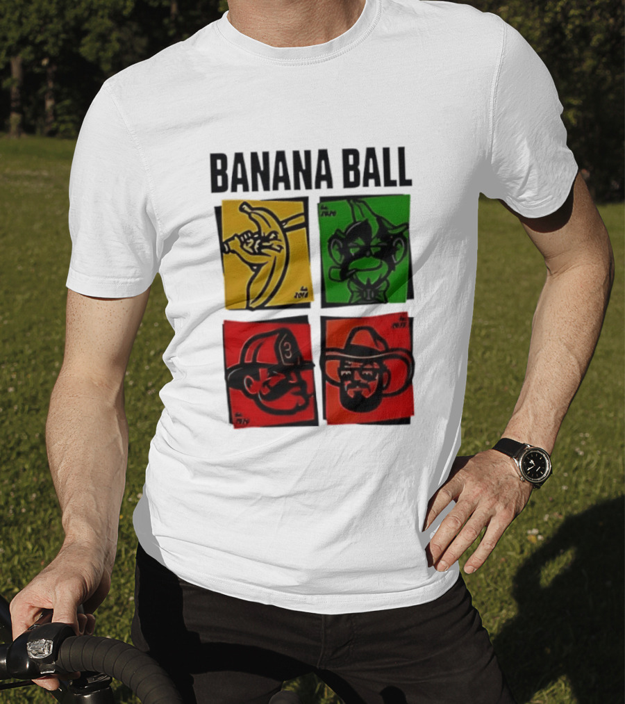 Savannah Bananas Baseball Banana Ball Colorful Character Blocks T-Shirt