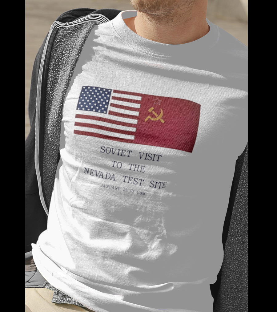 Soviet Visit To The Nevada Test Site January 28 1988 Flag T-Shirt