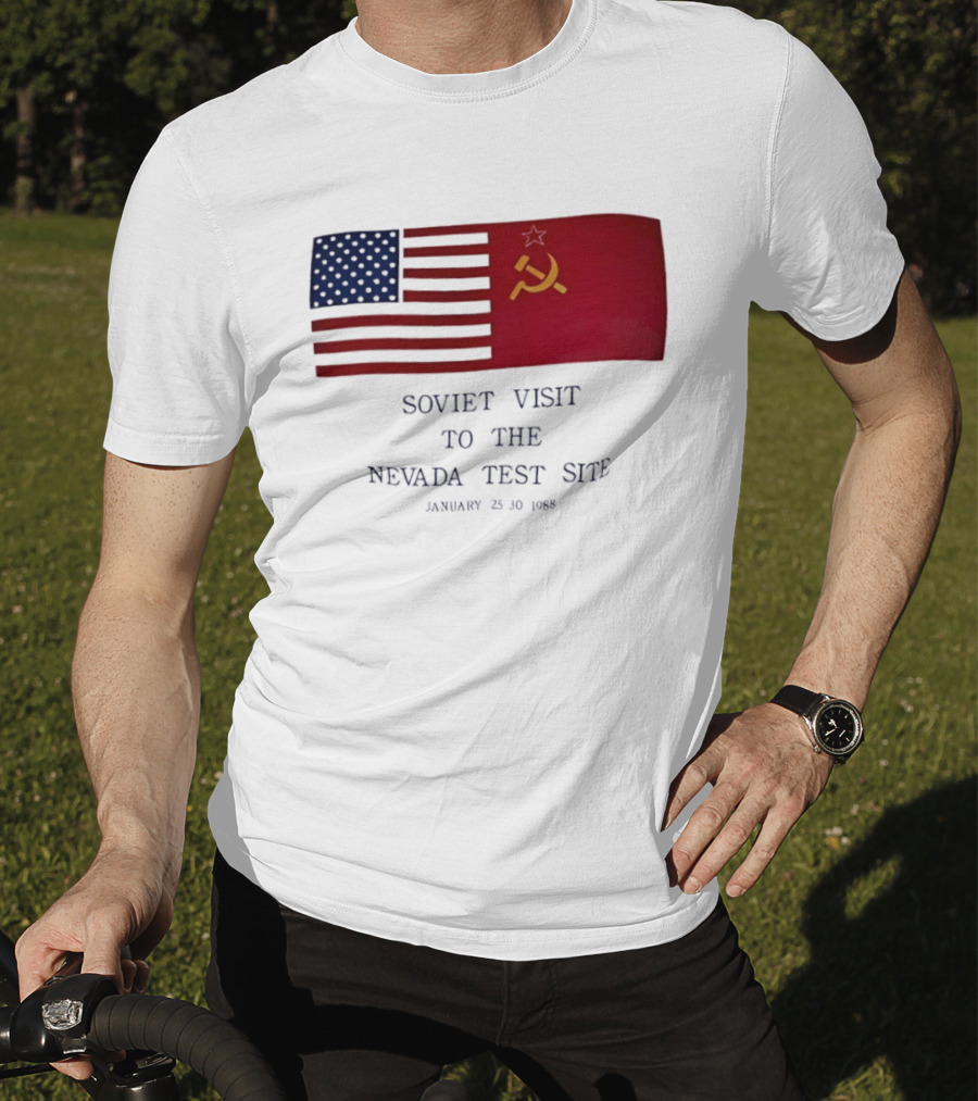 Soviet Visit To The Nevada Test Site January 28 1988 Flag T-Shirt