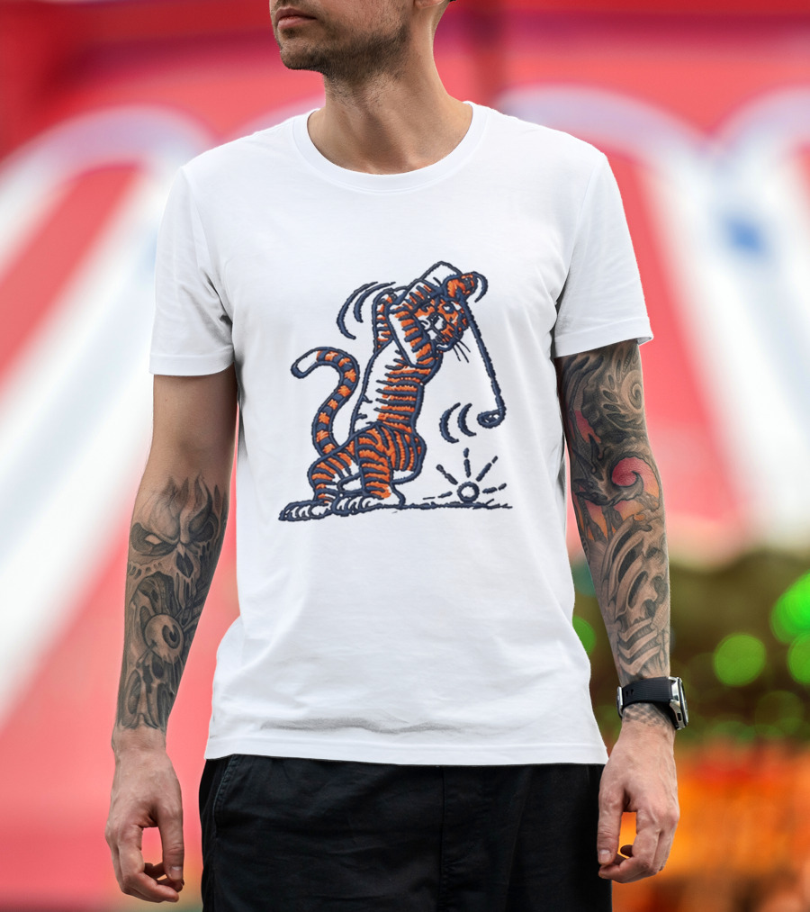 Auburn Swinging Tiger Embroidery Golf Hat Auburn University T-Shirt