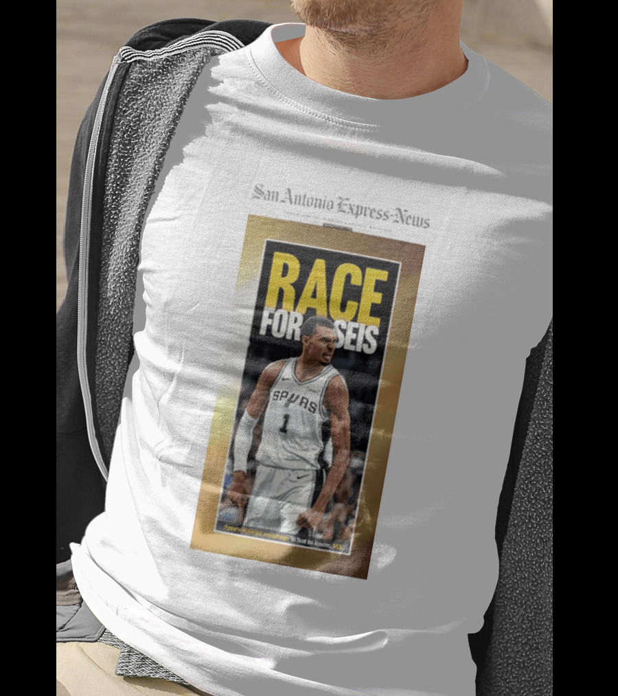 San Antonio Express News Victor Wembanyama Spurs Race For Seis Basketball T-Shirt