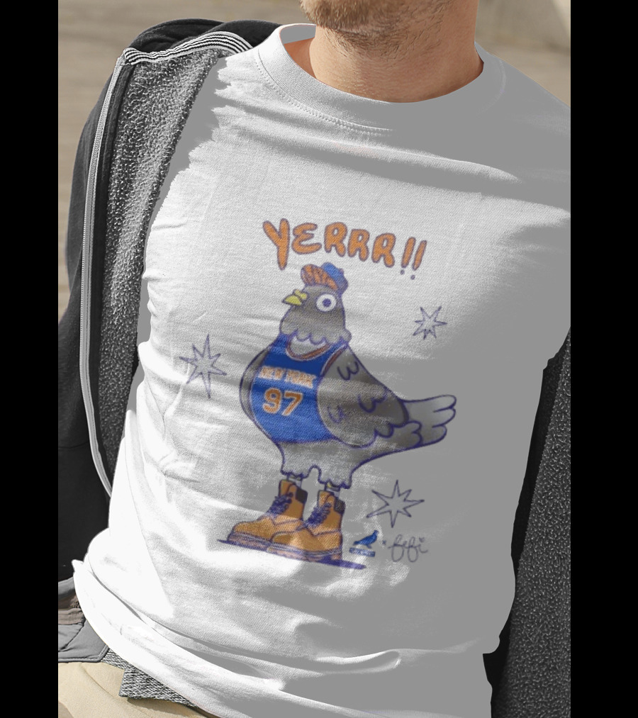 New York Knicks Yerrr Bird 97 Cartoon Sneakers T-Shirt