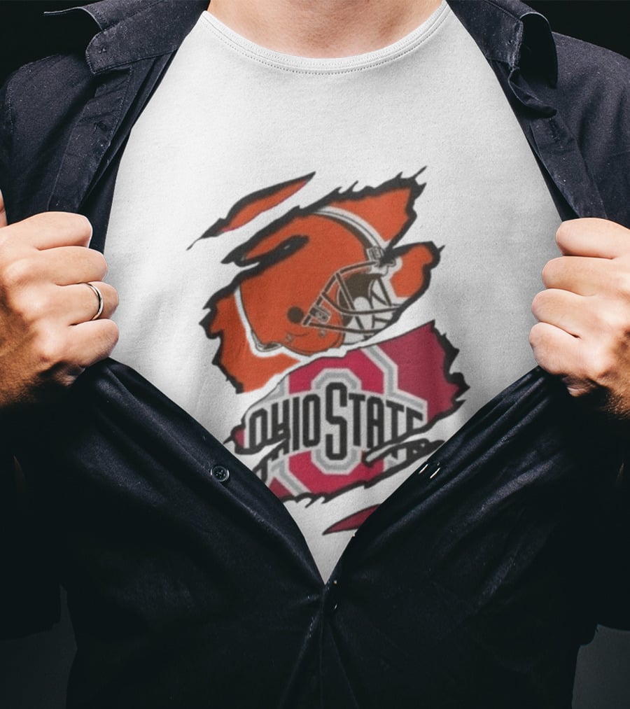 Cleveland Browns Ohio State University Split T-Shirt