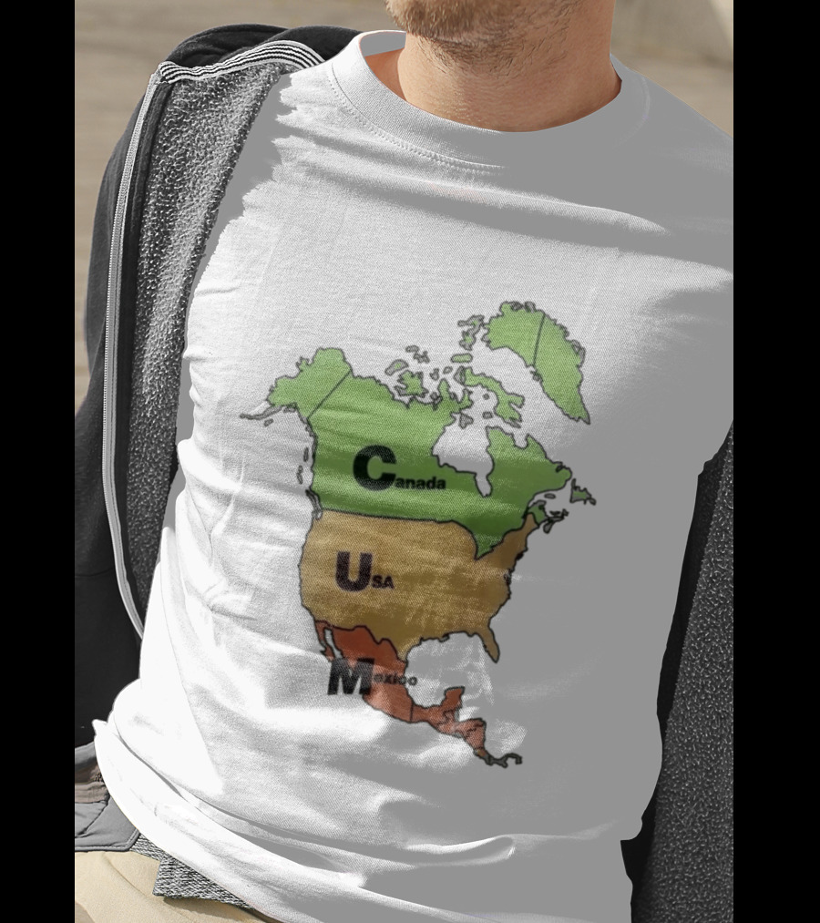 North America Map Canada USA Mexico Geography Continent Country T-Shirt