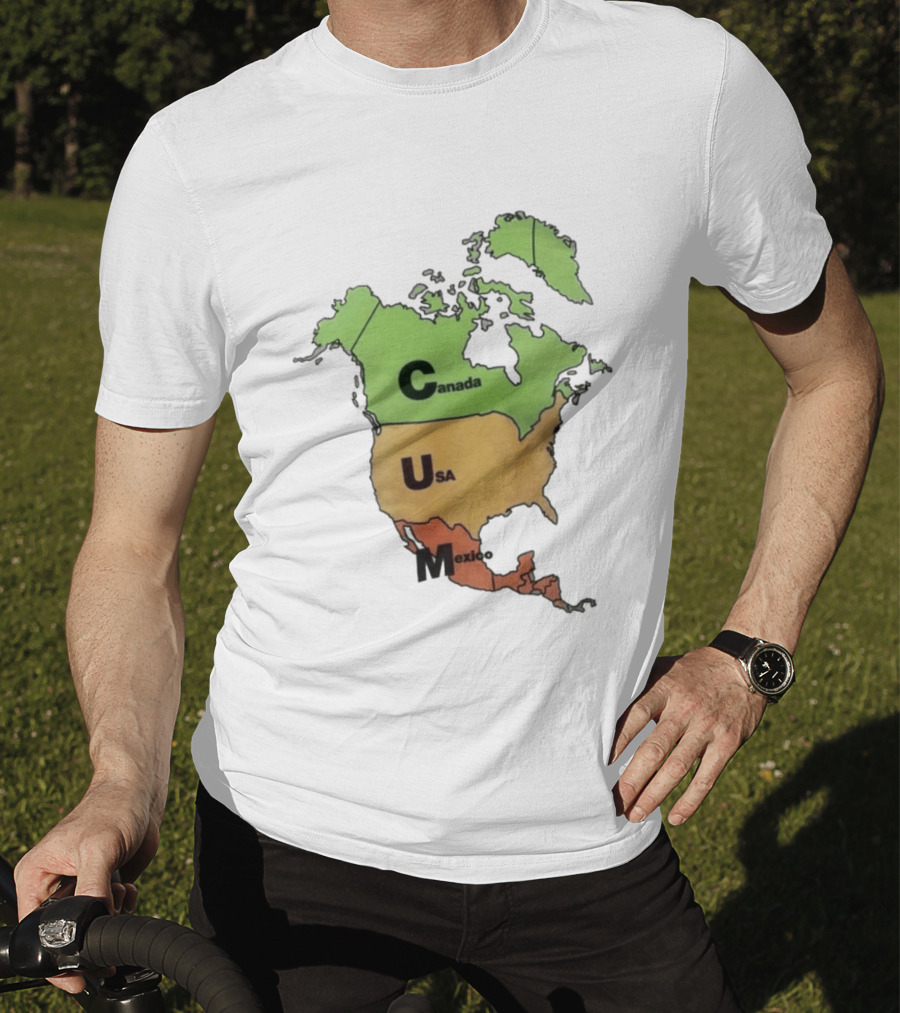 North America Map Canada USA Mexico Geography Continent Country T-Shirt