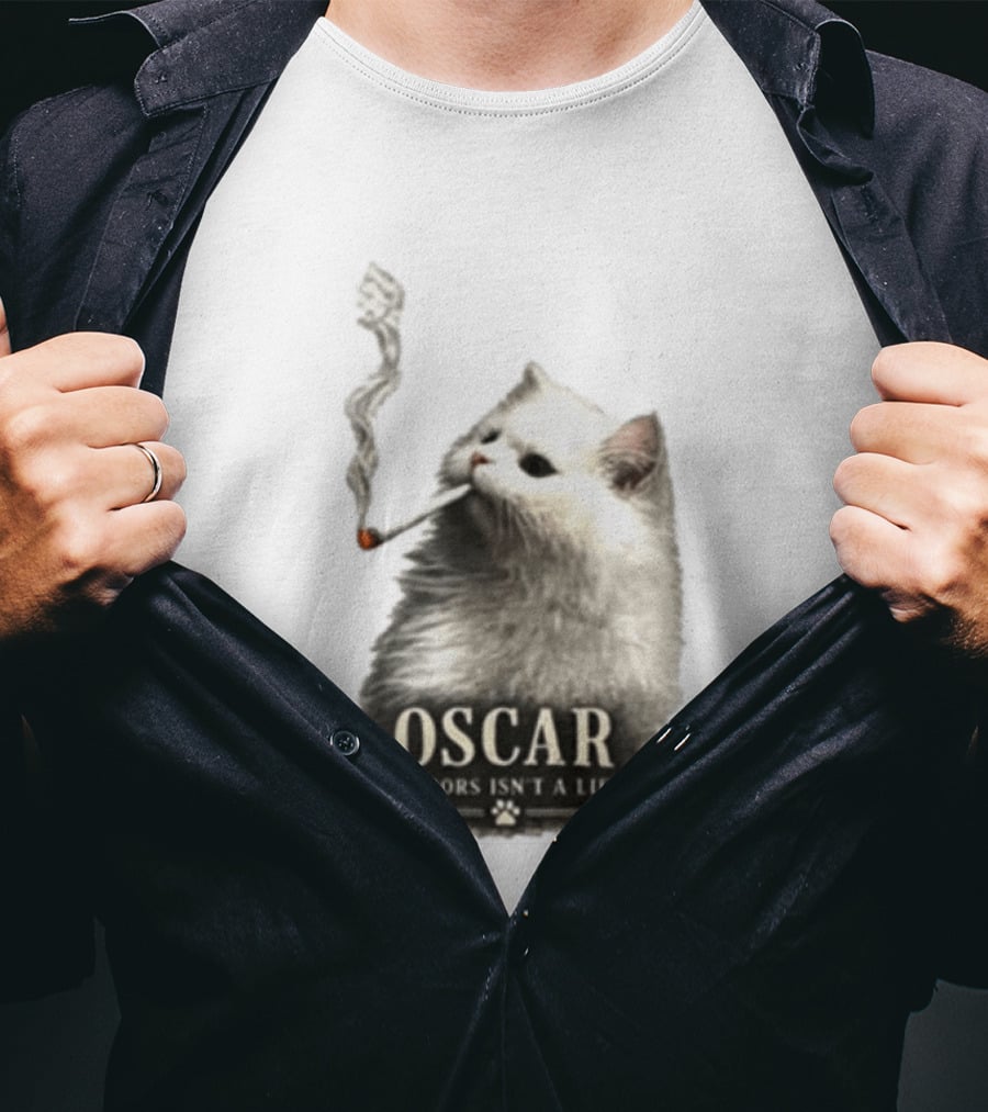 Oscar Indoors Isn't A Life Cat Smoking Cigarette T-Shirt