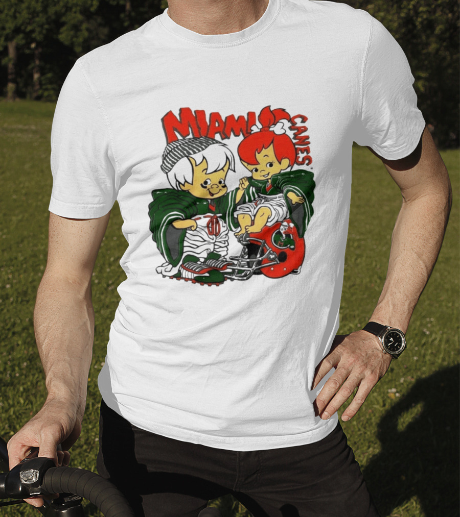 Miami Hurricanes MIAMI CANES Pebbles Bamm Bamm Flintstones NCAA T-Shirt
