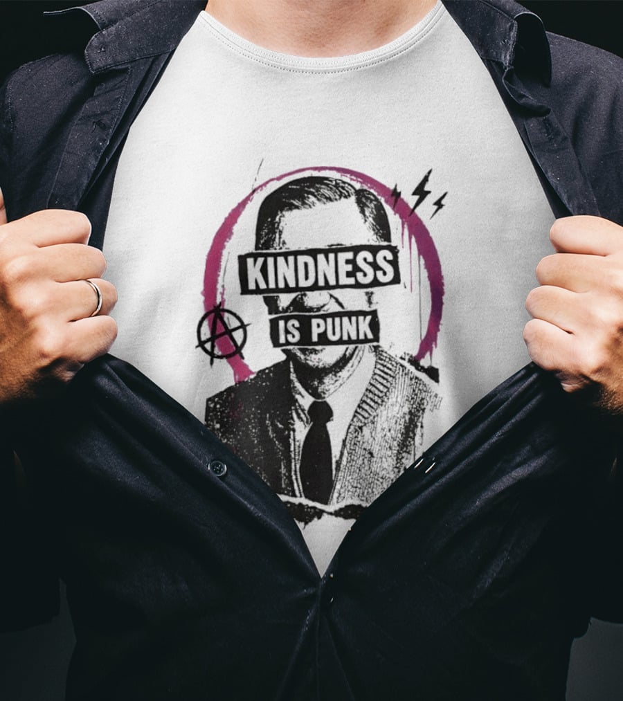 Fred Rogers Kindness Is Punk Anarchy Crown Lightning Bolt T-Shirt