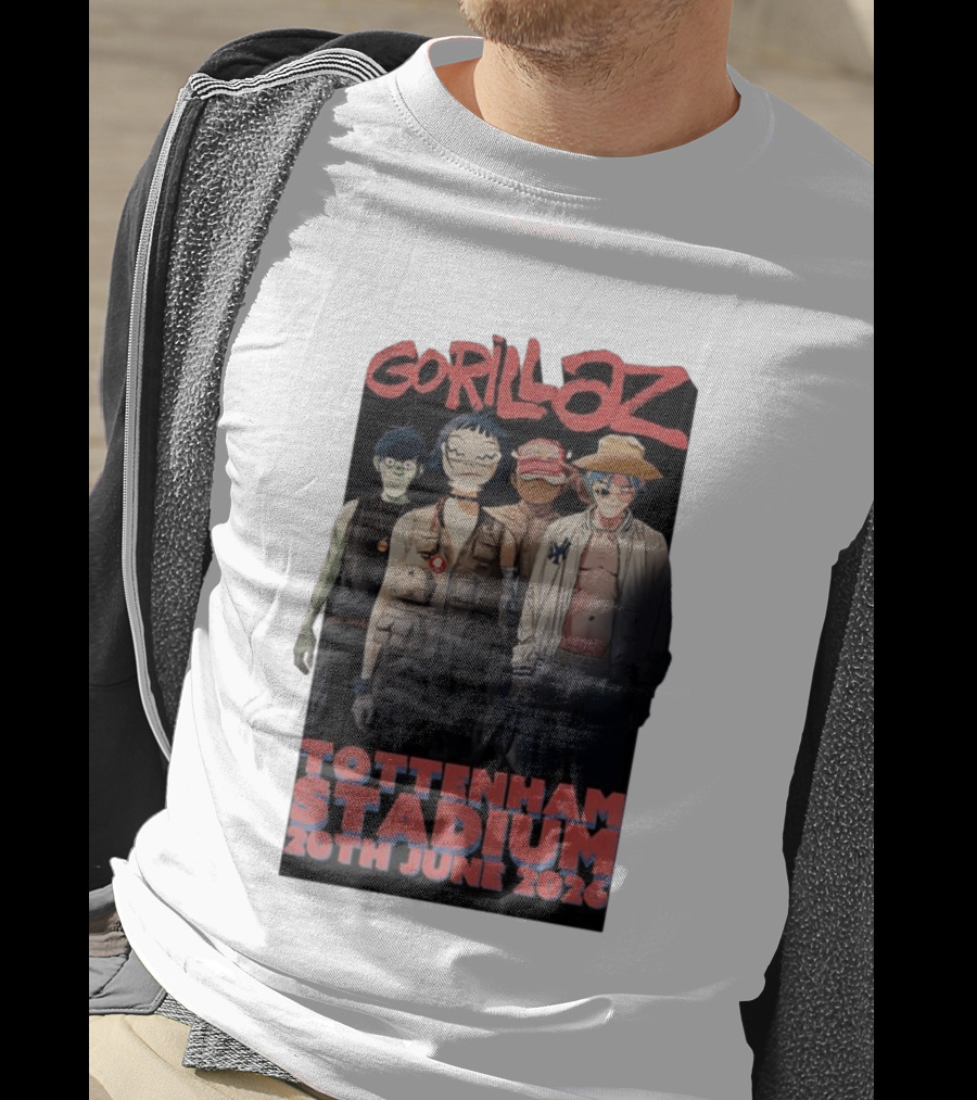 Gorillaz 2026 Tottenham Stadium London Concert 20th June T-Shirt