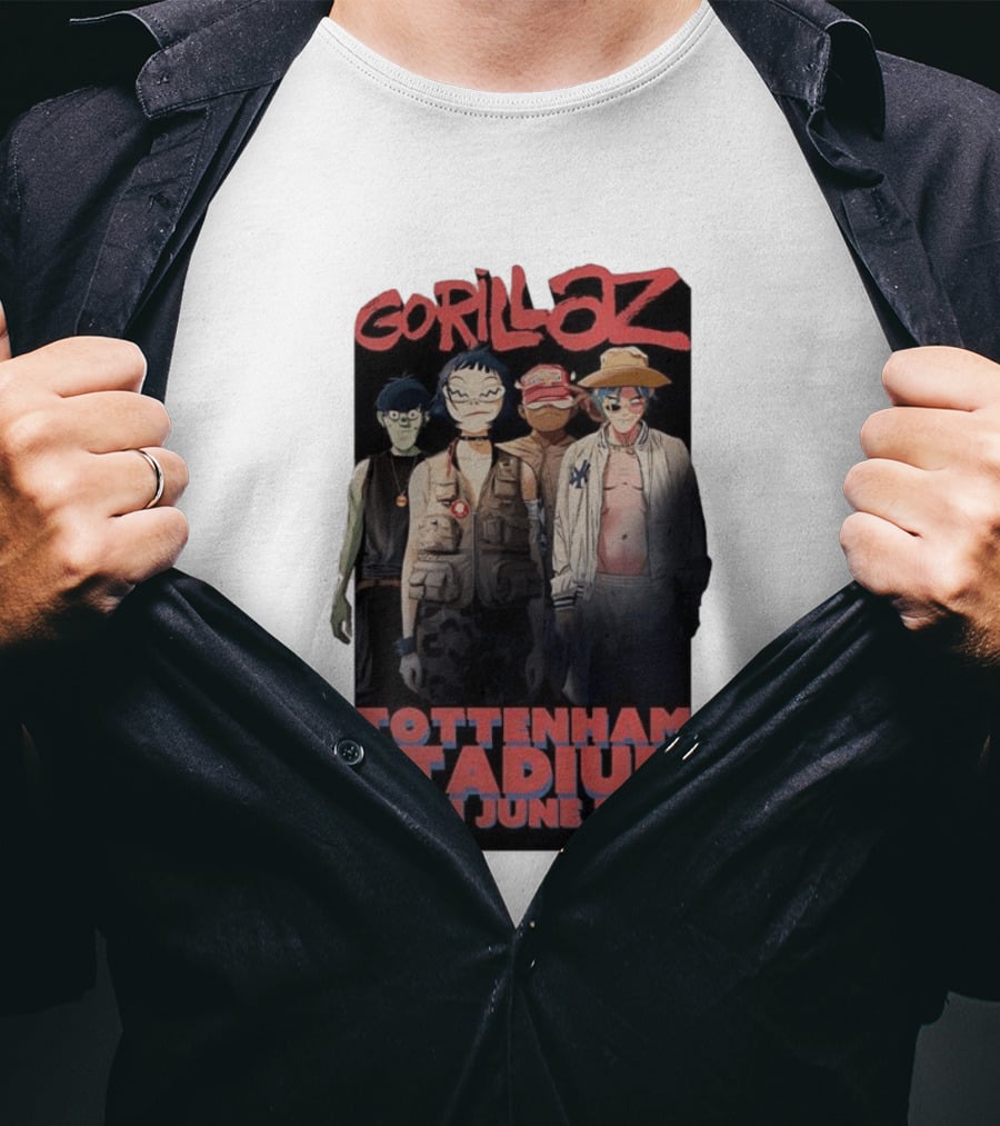 Gorillaz 2026 Tottenham Stadium London Concert 20th June T-Shirt