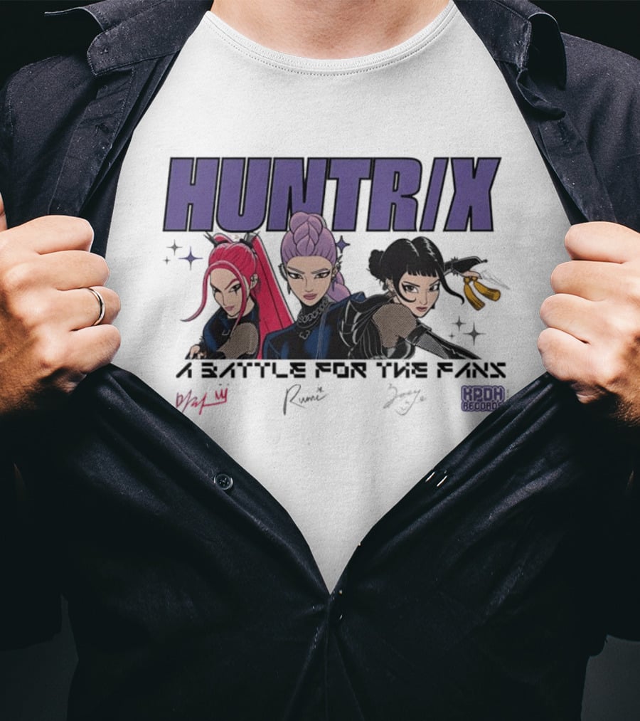Huntrix A Battle For The Fans KPDH Records Rumi Zoey Jamalynn T-Shirt