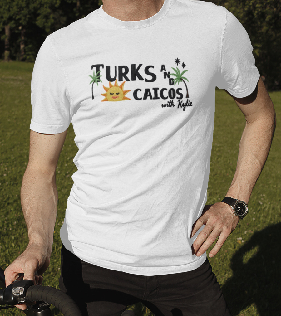 Turks And Caicos With Kylie Sun Palm Trees Aesthetic Vacation Summer Travel T-Shirt