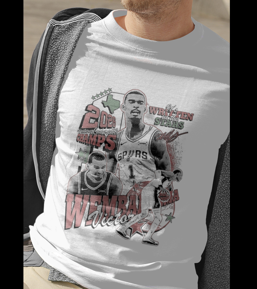 It's Written In The Stars Alien Victor Wembanyama 2026 Champs San Antonio Spurs NBA T-Shirt