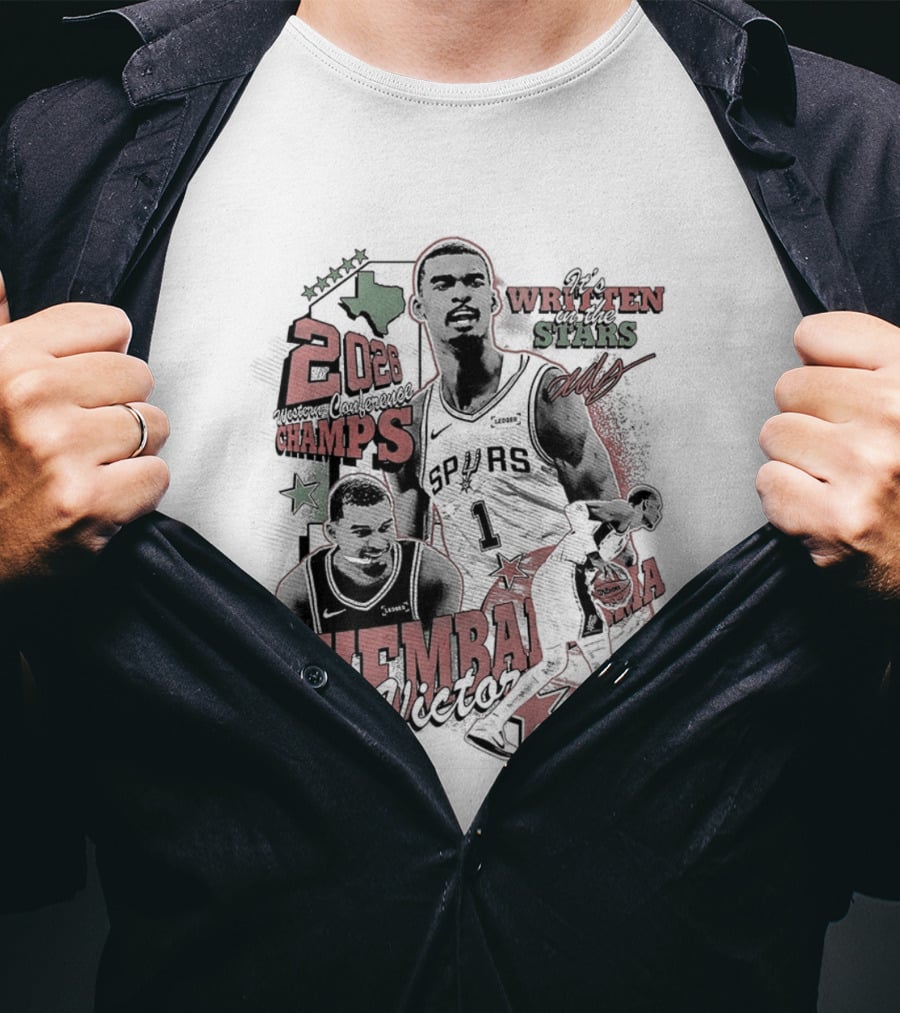 It's Written In The Stars Alien Victor Wembanyama 2026 Champs San Antonio Spurs NBA T-Shirt