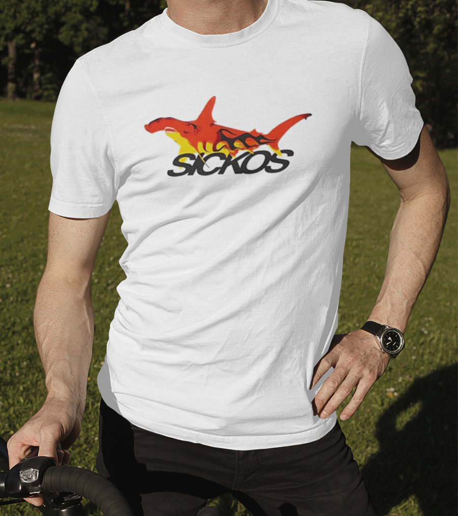 Sickos Hammerhead Shark Est 2021 Hood River OR Cotton Ocean Predator T-Shirt