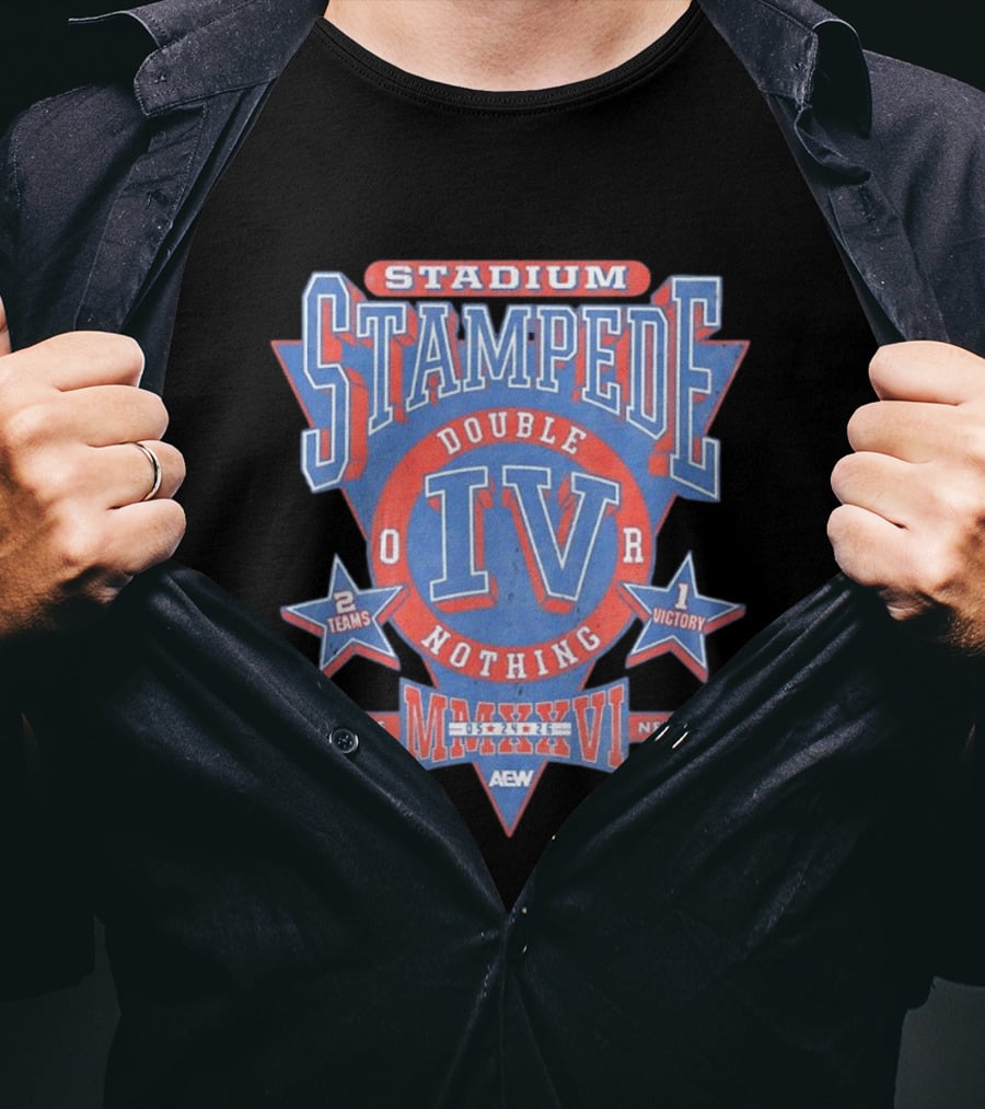 AEW Stadium Stampede Double Or Nothing IV 2026 Queens New York Wrestling Event T-Shirt
