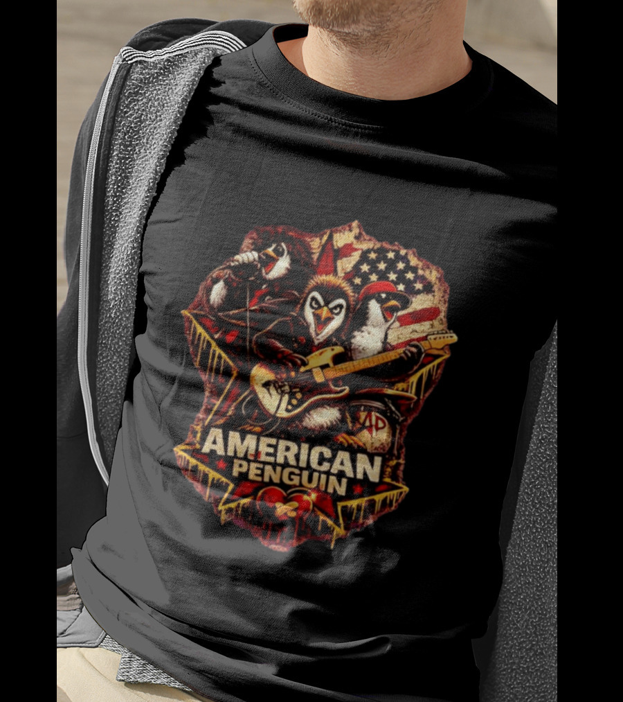 American Penguin Rock Band Stars And Stripes T-Shirt