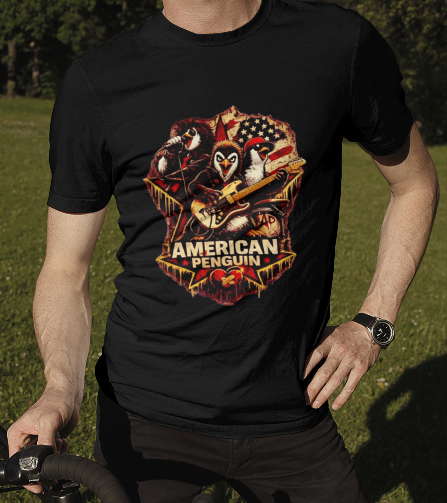 American Penguin Rock Band Stars And Stripes T-Shirt