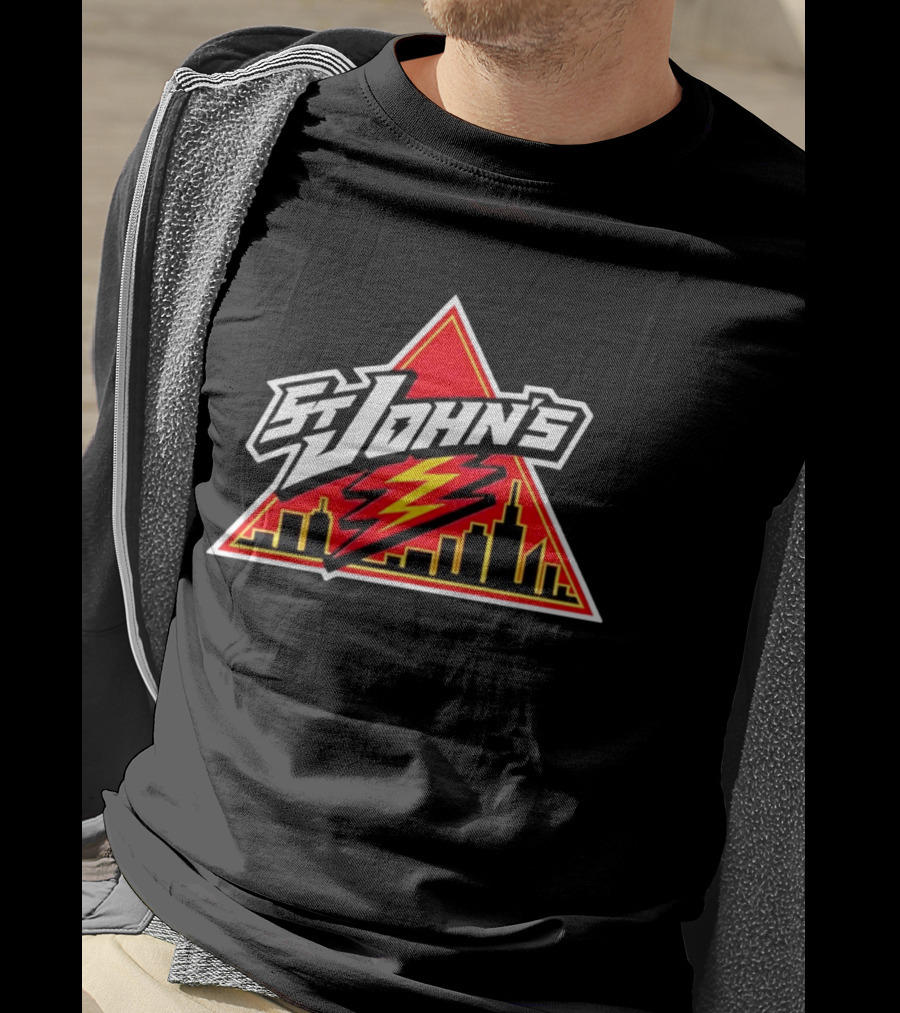 St John's City Skyline Triangle Lightning Bolt T-Shirt