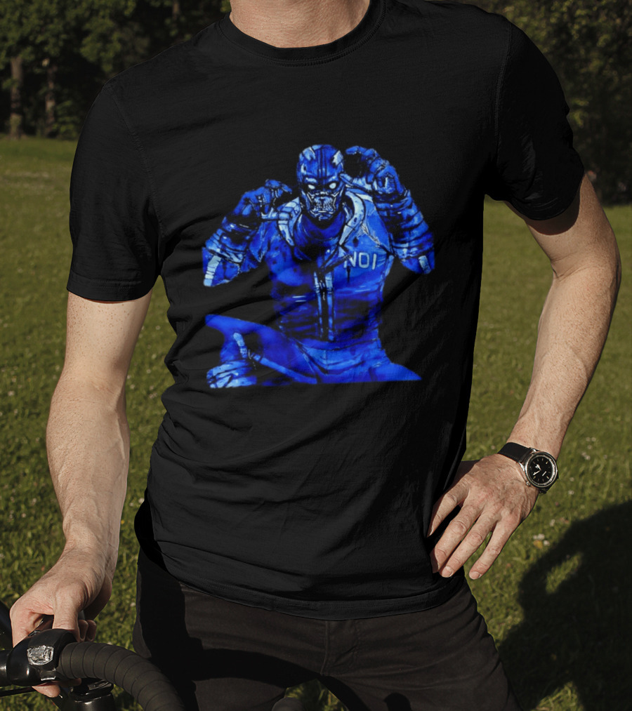 Cyberpunk Demon NDI Blue Warrior T-Shirt