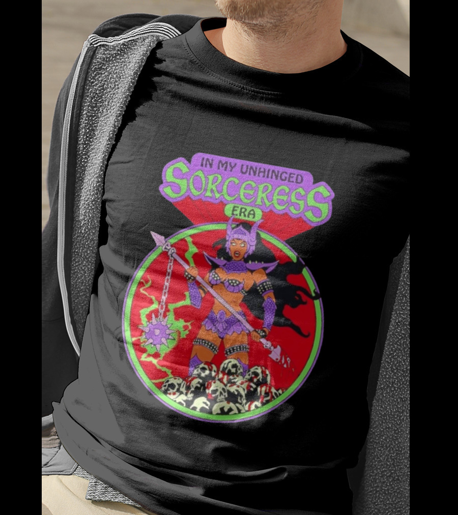 In My Unhinged Sorceress Era Warrior Witch Skulls T-Shirt