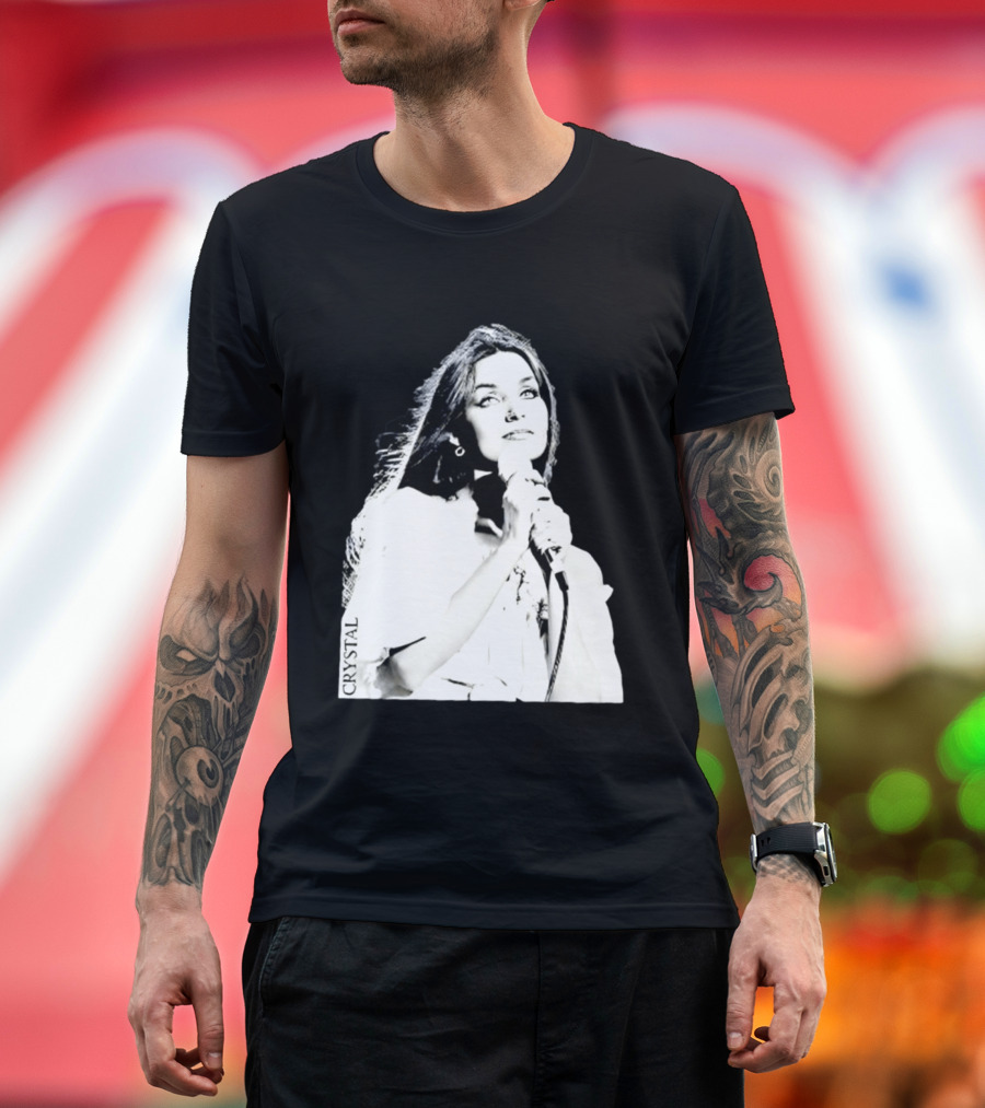 Mick Foley AEW Crystal Gayle Microphone Iconic Singer T-Shirt