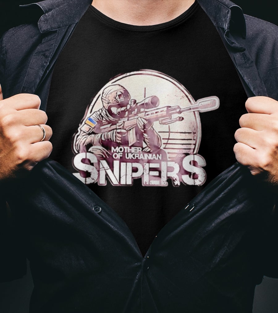Mother Of Ukrainian Snipers Tactical Military Distressed Shooter T-Shirt