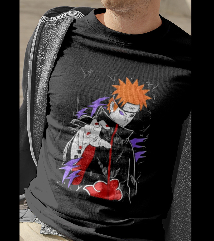 Naruto Shippuden Pain Akatsuki Rinnegan Almighty Push Anime 2026 Trend T-Shirt