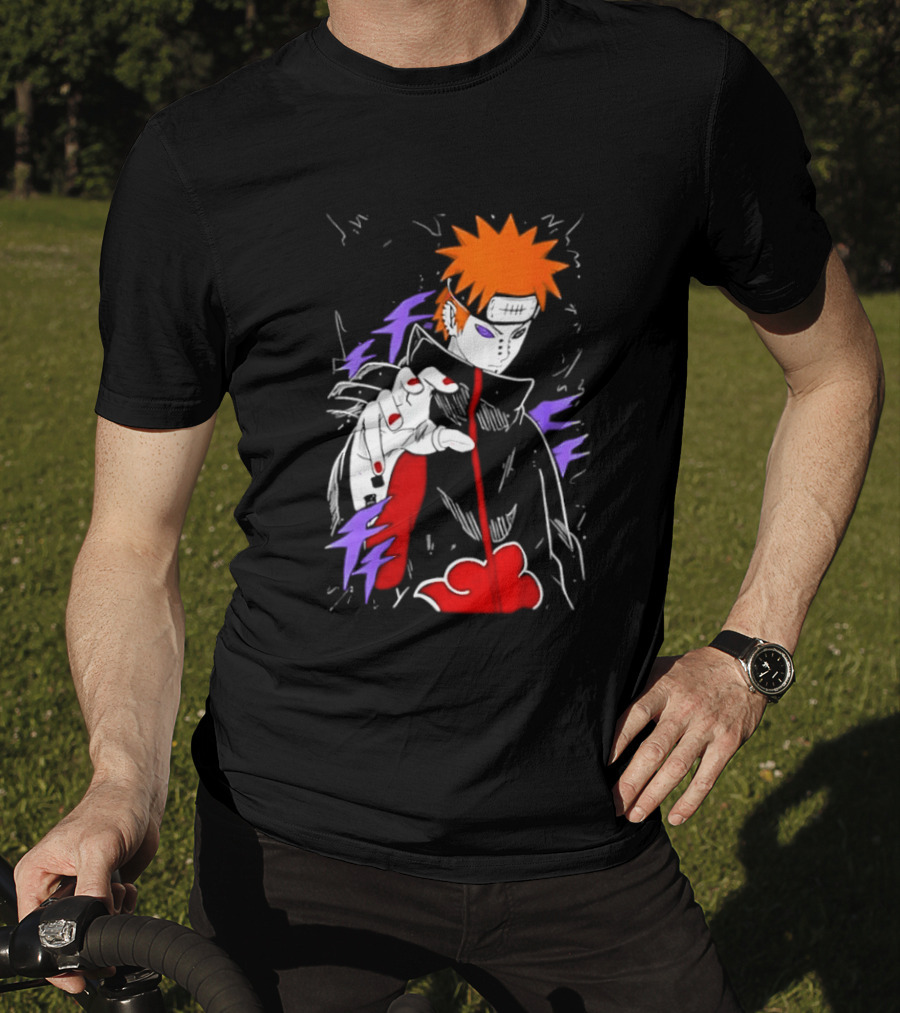 Naruto Shippuden Pain Akatsuki Rinnegan Almighty Push Anime 2026 Trend T-Shirt