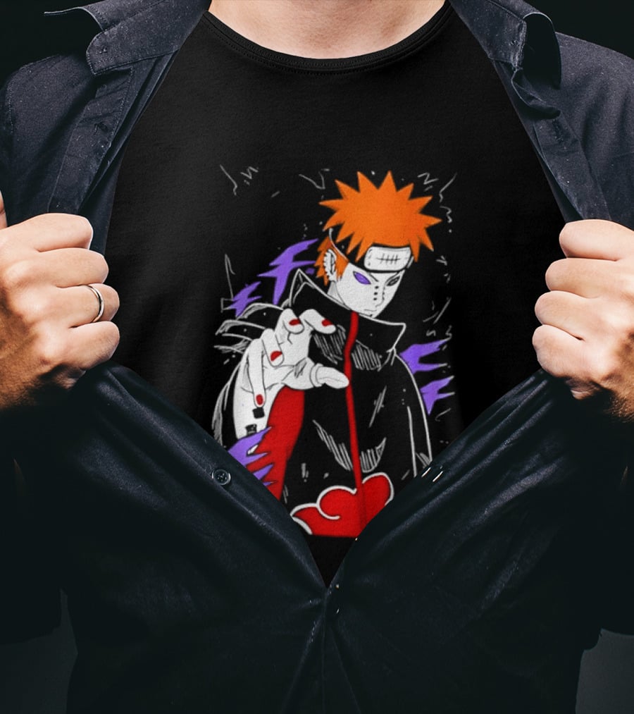 Naruto Shippuden Pain Akatsuki Rinnegan Almighty Push Anime 2026 Trend T-Shirt