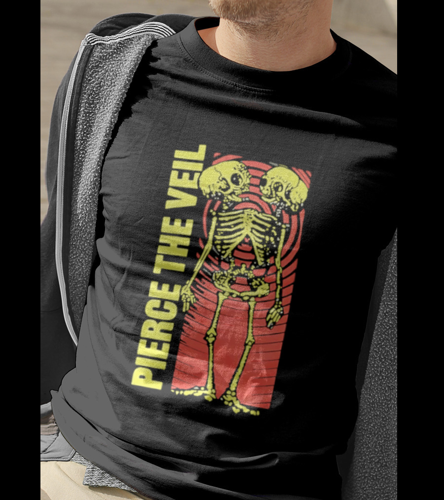 Pierce The Veil Two Headed Skeleton Red Target 2026 T-Shirt