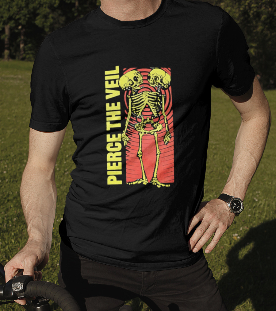 Pierce The Veil Two Headed Skeleton Red Target 2026 T-Shirt