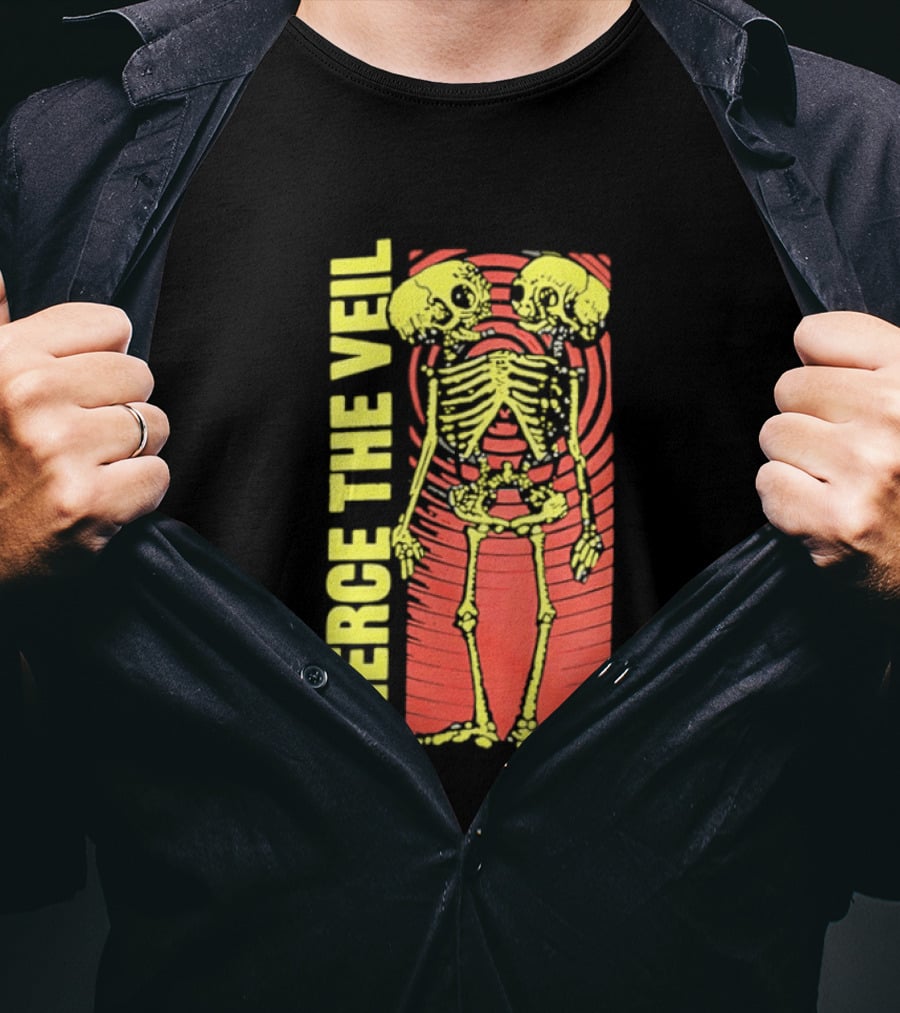 Pierce The Veil Two Headed Skeleton Red Target 2026 T-Shirt