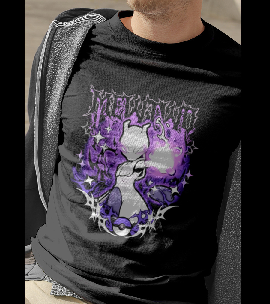 Gothic Mewtwo Psychic Legendary Pokemon T-Shirt