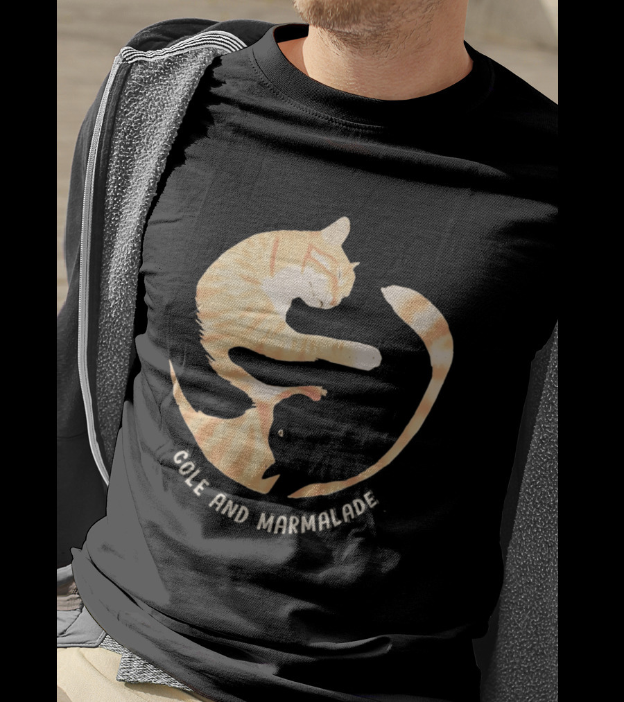 Cole And Marmalade Cats Yin Yang Pet Lovers Circle Harmony T-Shirt