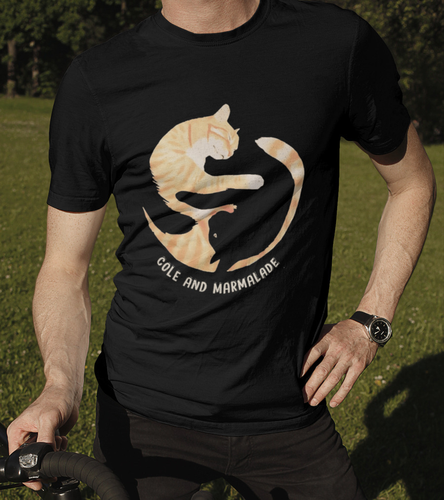 Cole And Marmalade Cats Yin Yang Pet Lovers Circle Harmony T-Shirt