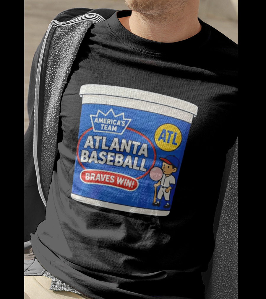 Braves Win America's Team Atlanta Baseball ATL Bubble Gum Crown T-Shirt