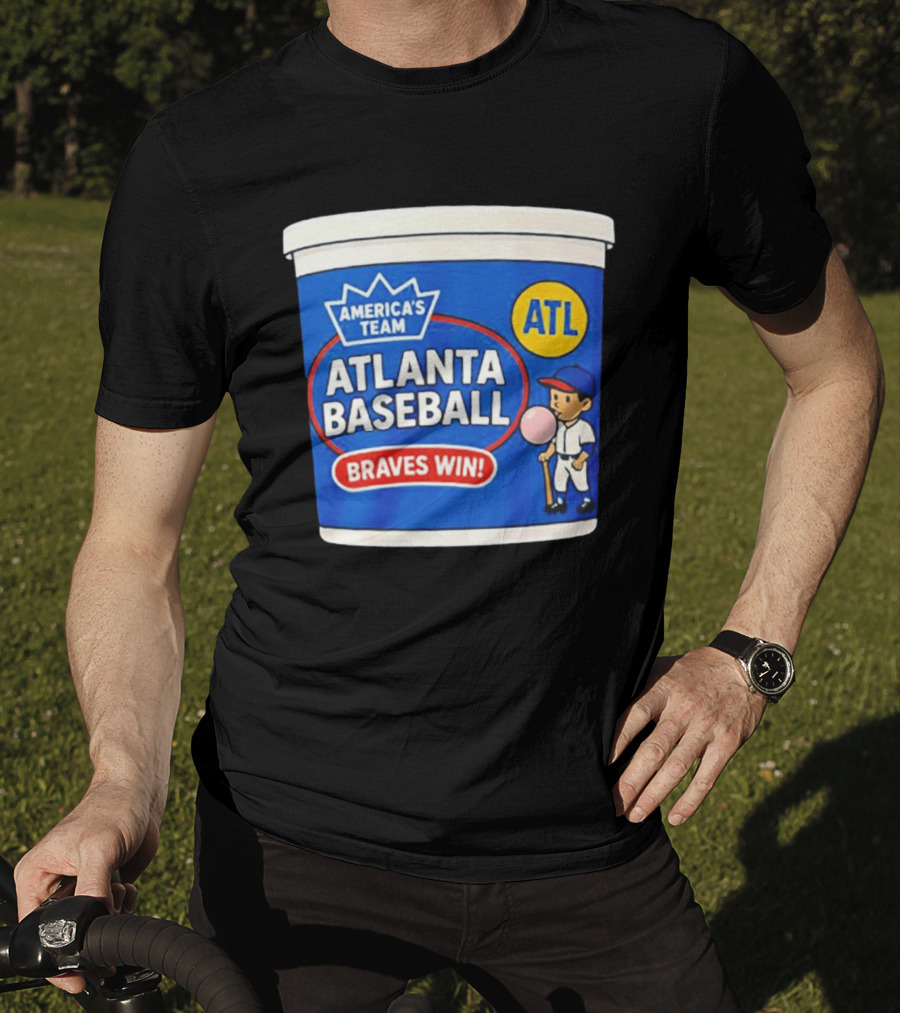 Braves Win America's Team Atlanta Baseball ATL Bubble Gum Crown T-Shirt