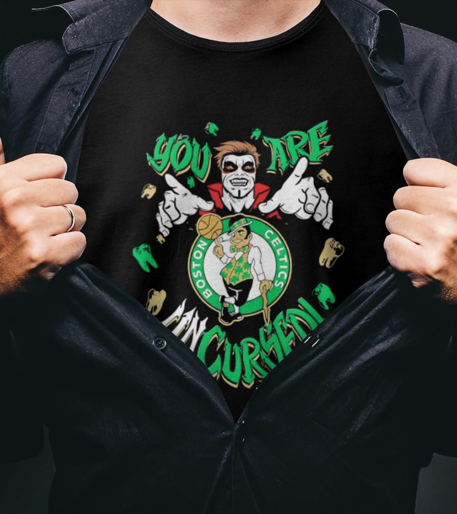 WWE Danhausen X Boston Celtics You Are Uncursed Vampire Horror T-Shirt