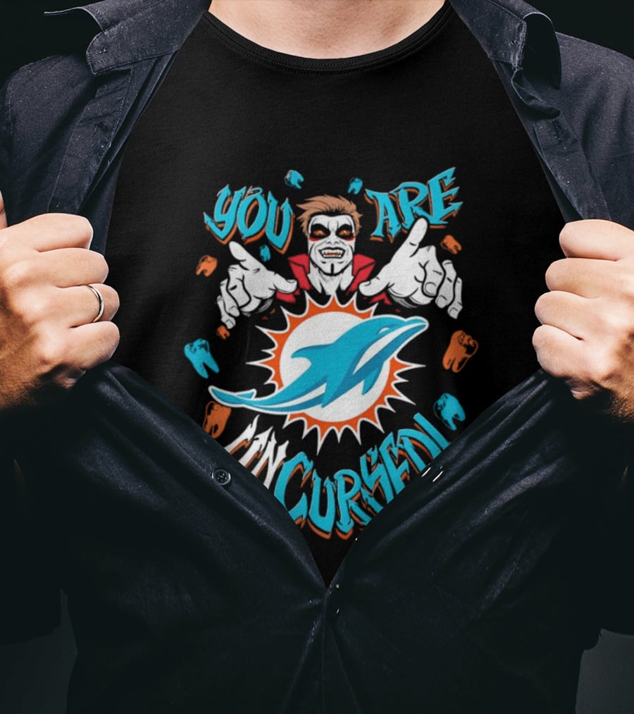 WWE Danhausen Miami Dolphins Collaboration You Are Uncursed T-Shirt