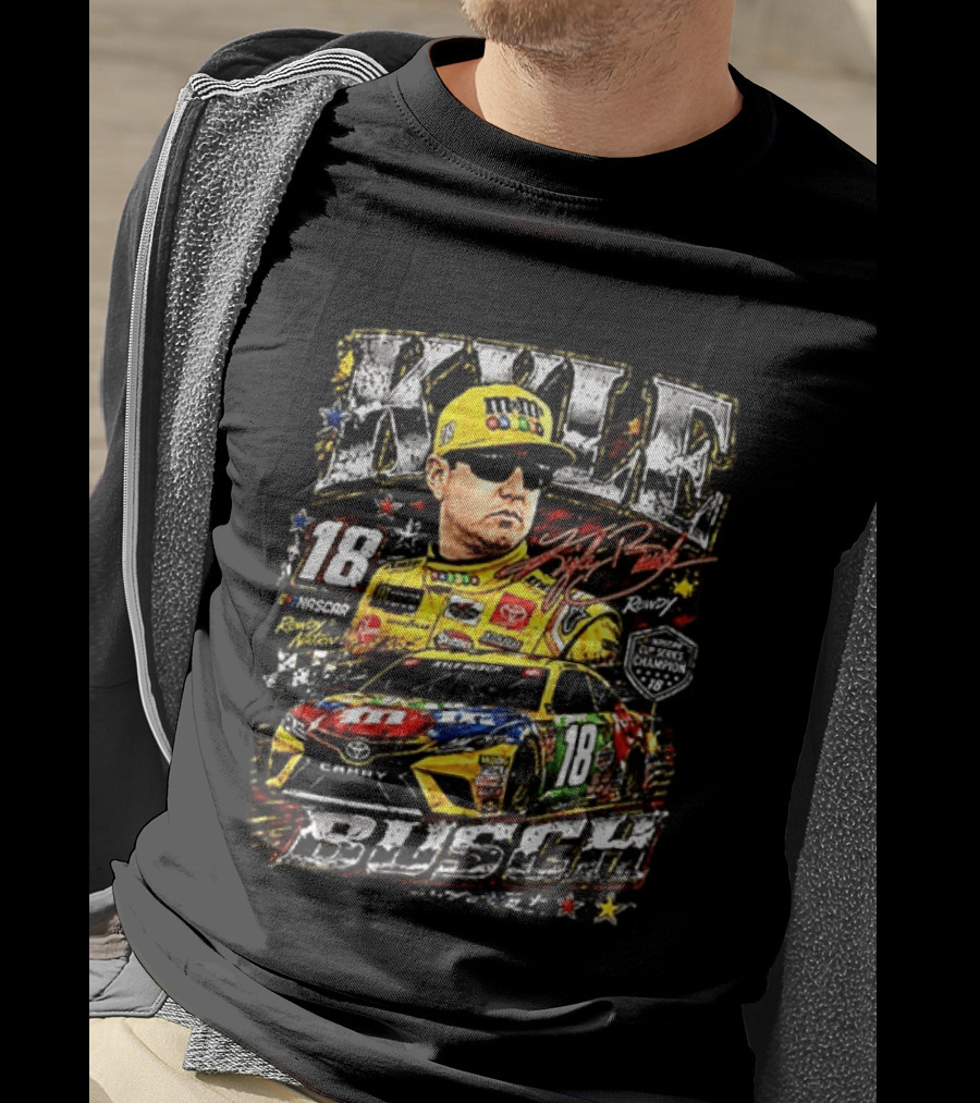 Kyle Busch 18 NASCAR Rowdy Nation M&M's Toyota Camry Rowdy 2015 Pixel Champions T-Shirt