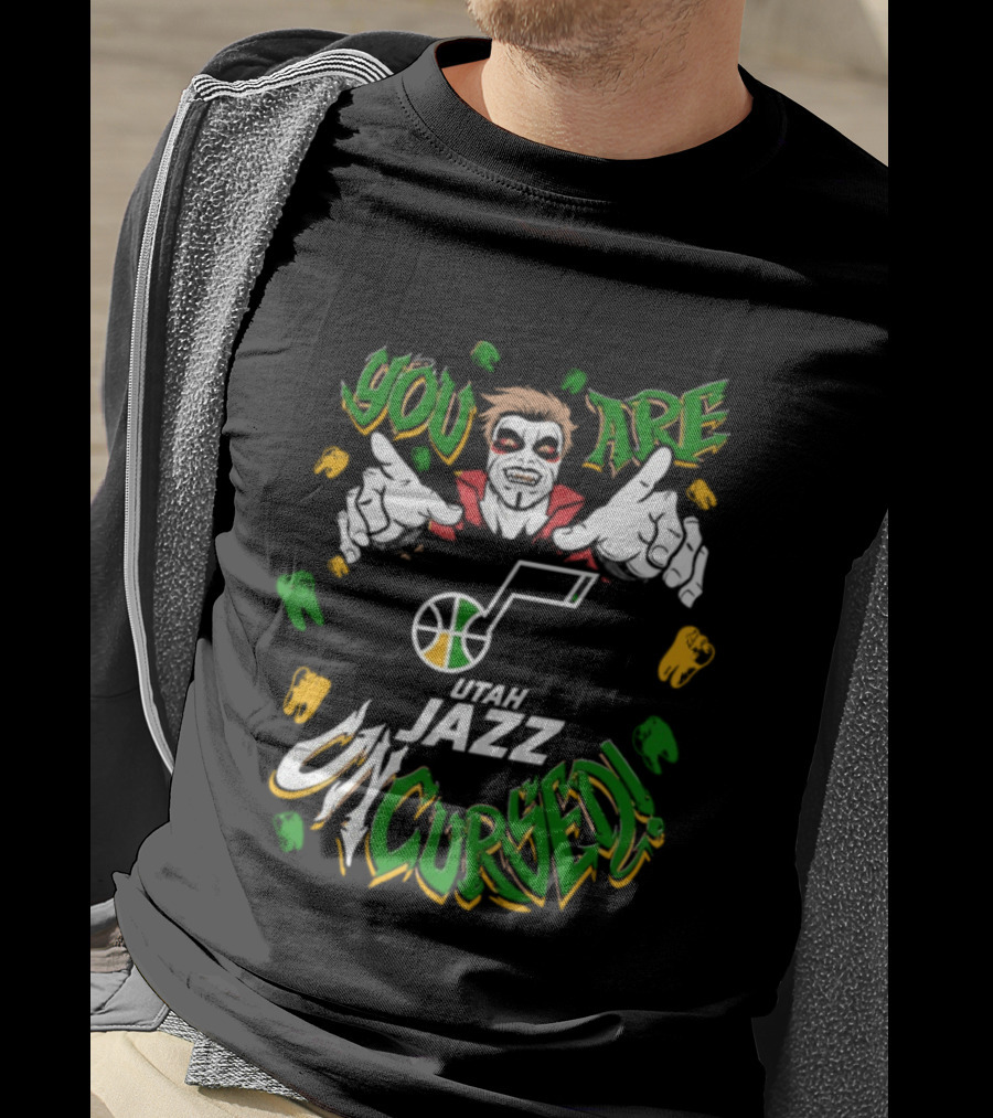 Utah Jazz You Are Uncursed WWE Danhausen Collaboration T-Shirt