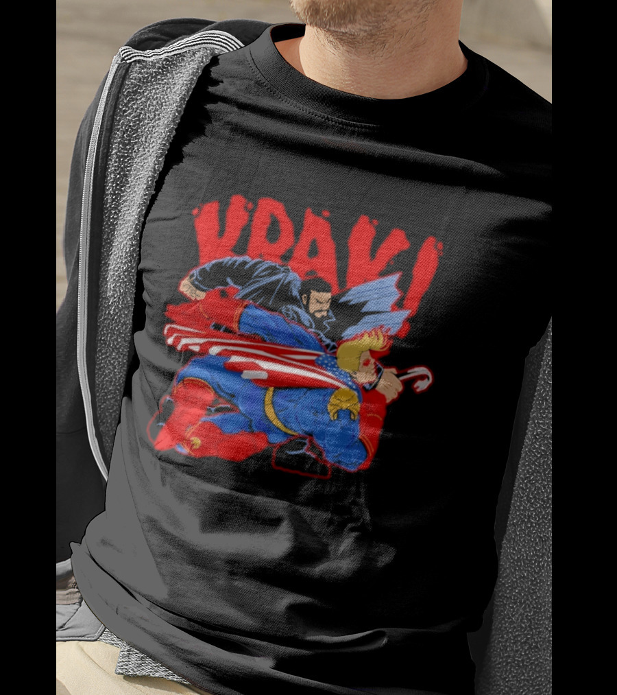 Billy Butcher Punching Homelander VRAK Comic Style Showdown T-Shirt