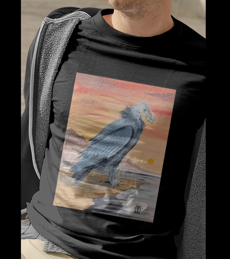 California Condor On Cliff Matt Starr Sunset Scene T-Shirt