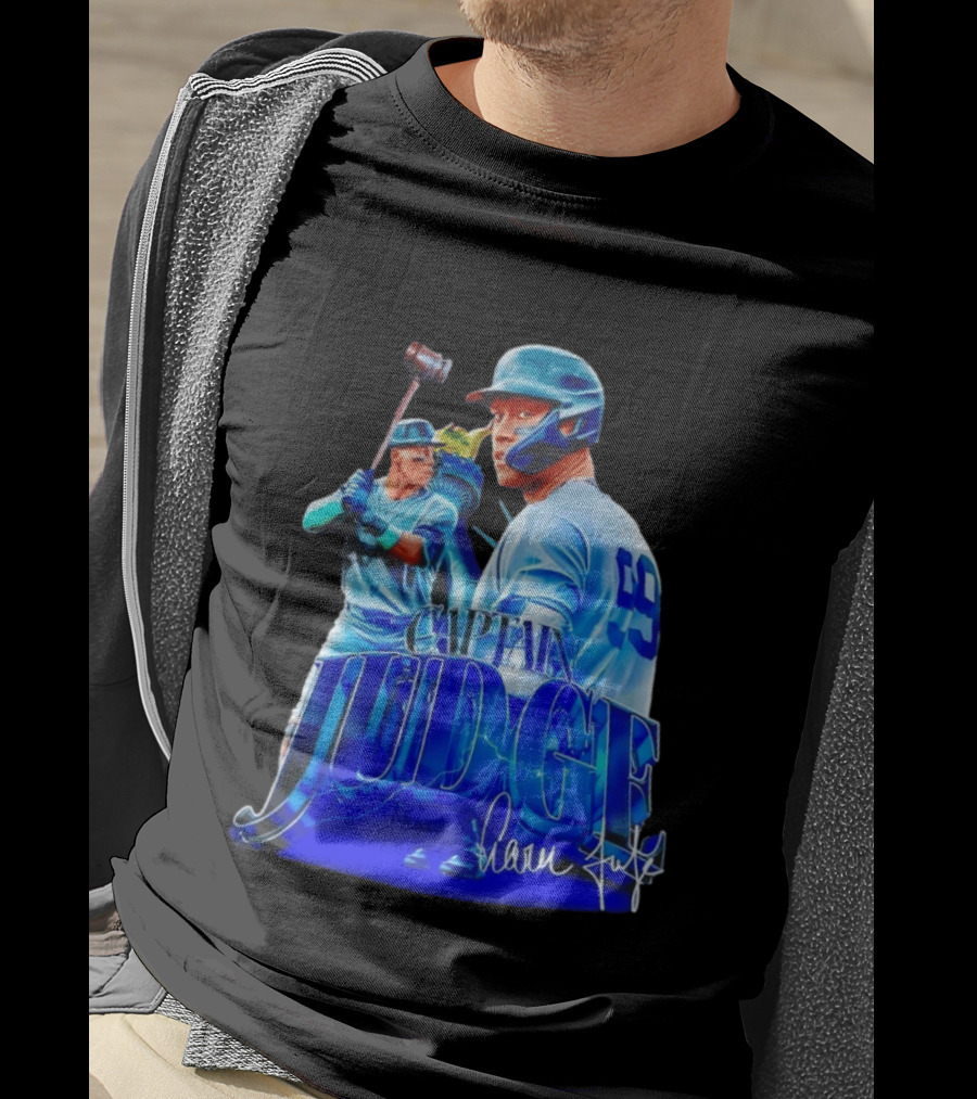Captain Judge Aaron Judge 99 Yankees Baseball Signature T-Shirt