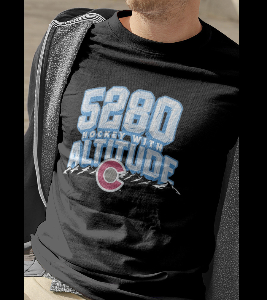Hockey With Altitude 5280 Colorado Avalanche Ice Mountains T-Shirt