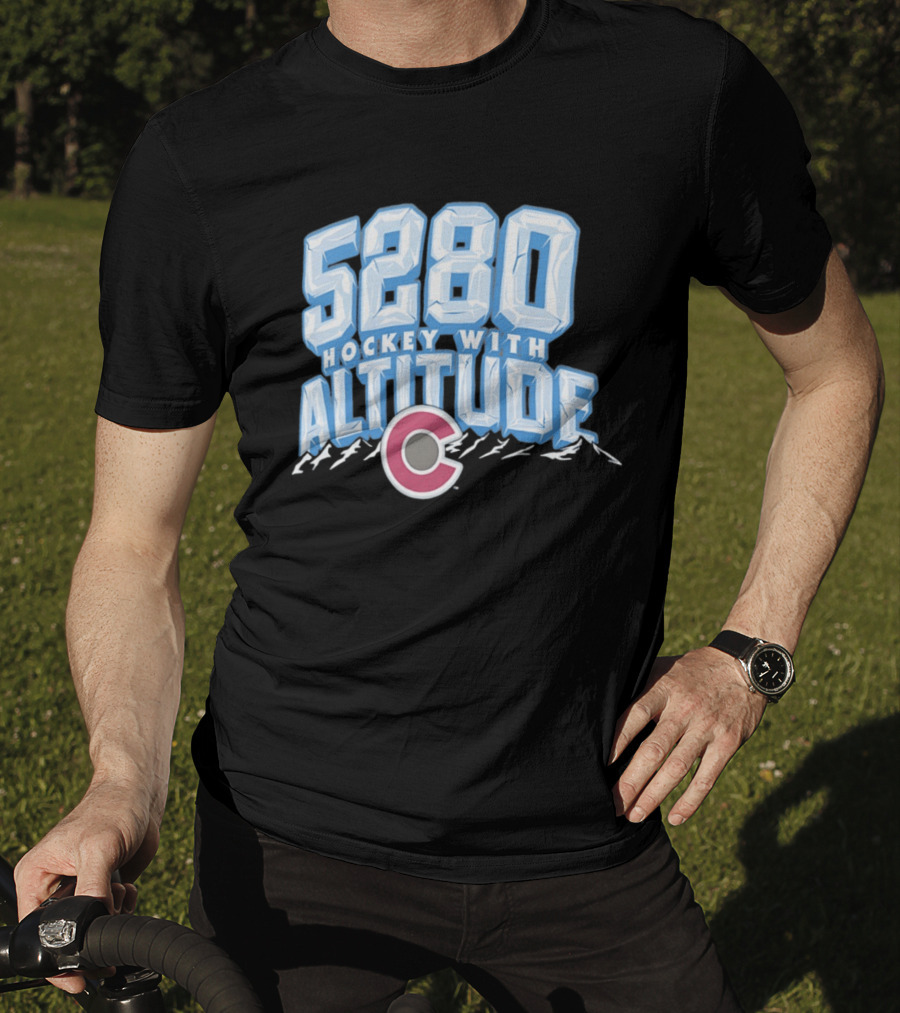 Hockey With Altitude 5280 Colorado Avalanche Ice Mountains T-Shirt