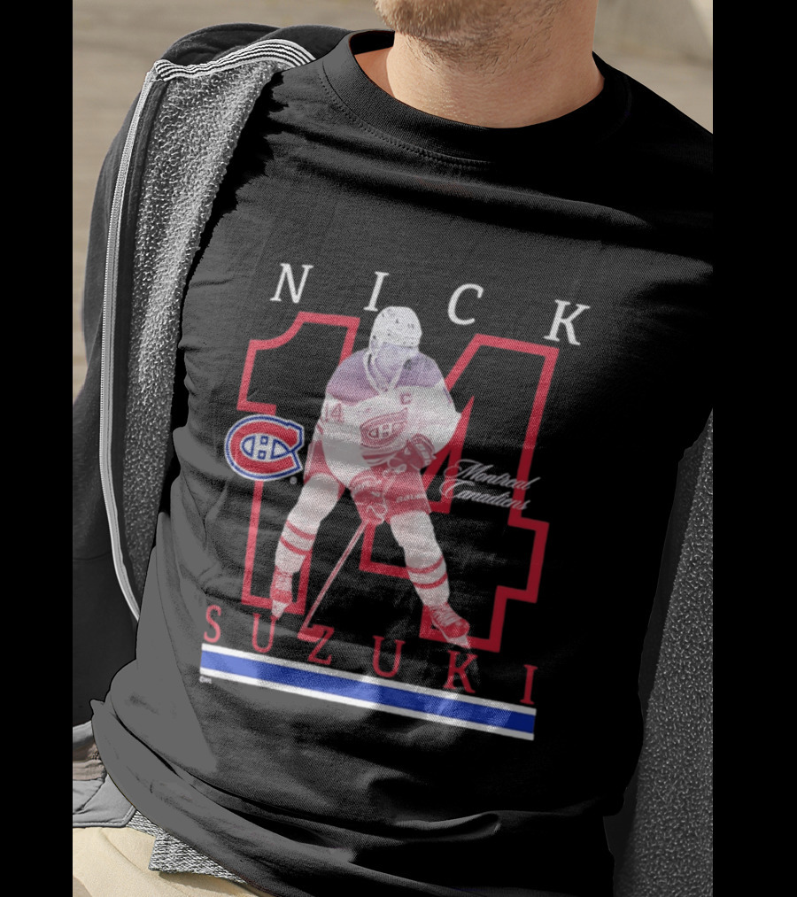 Nick Suzuki 14 Montreal Canadiens Captain Hockey T-Shirt